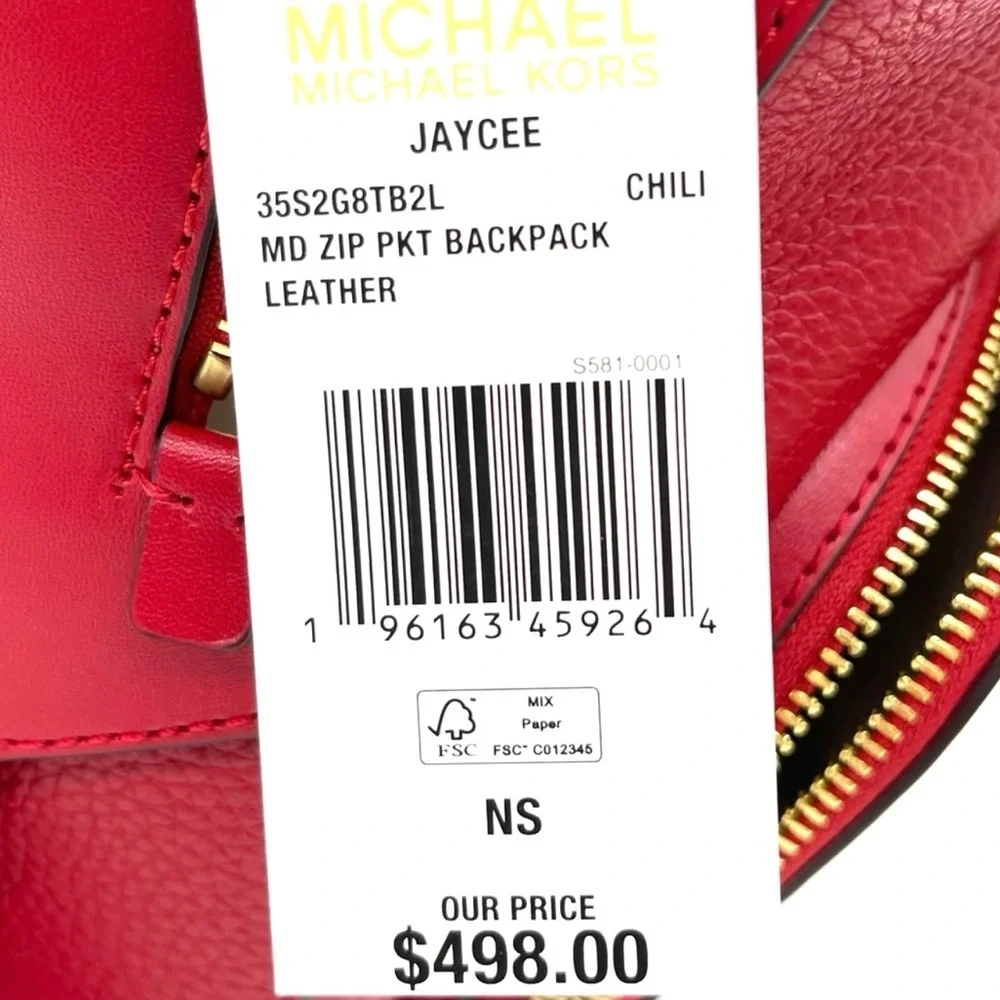 Michael Kors Medium Jaycee Backpack Red